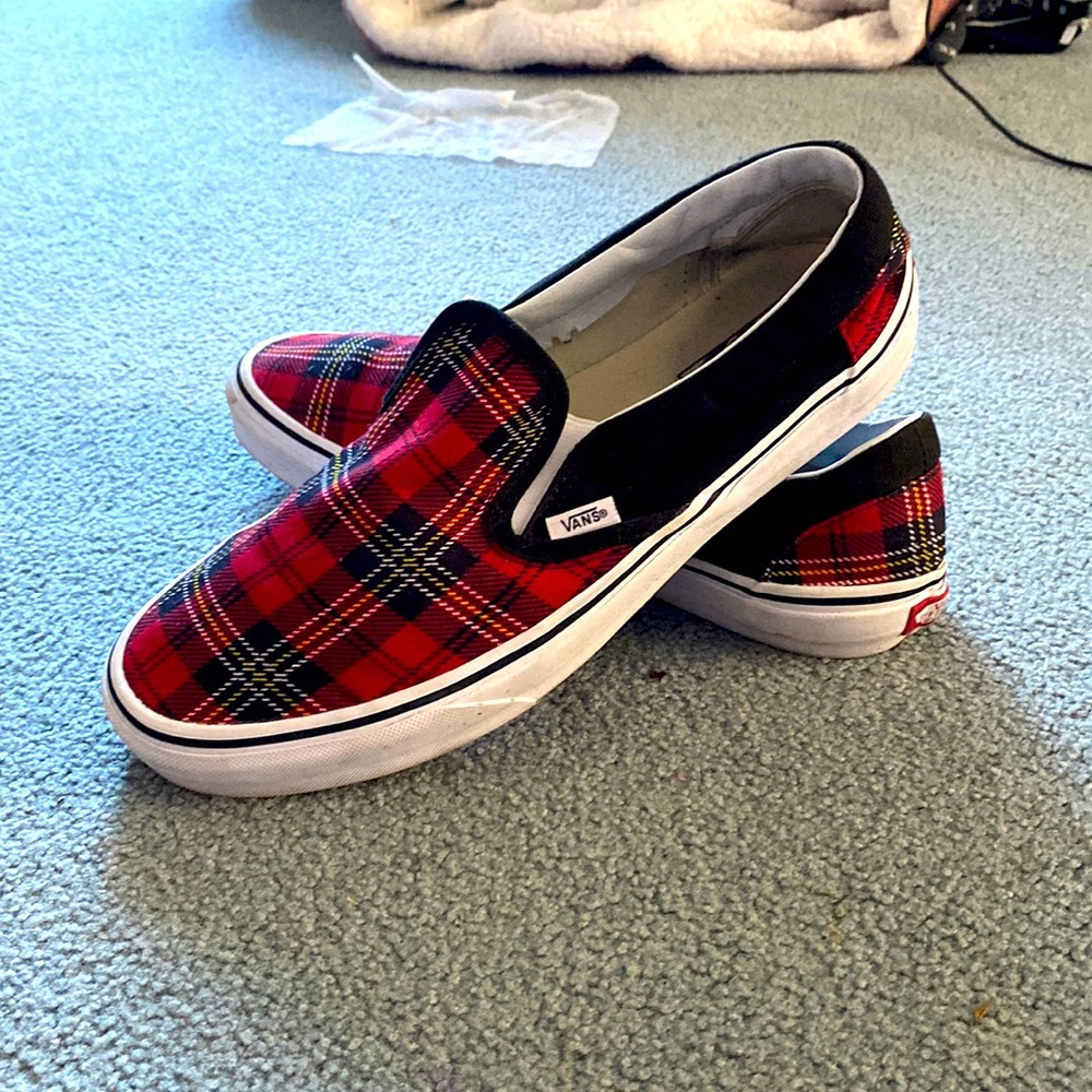 plaid Red Vans